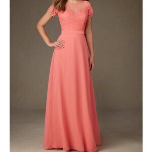 Mori Lee Madeline Gardner Bridesmaids Dress Pink‎